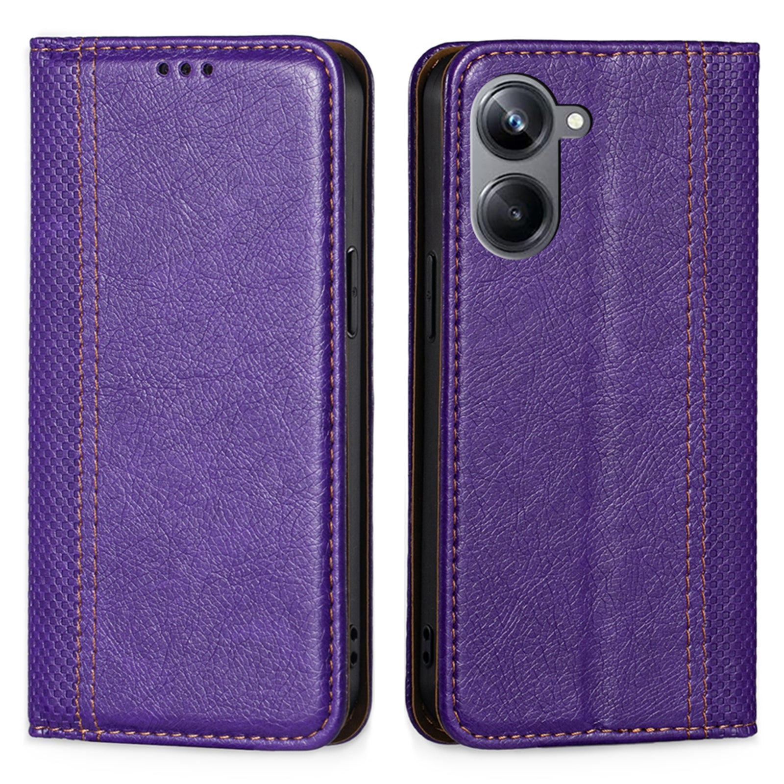 For Realme 10 Pro 5G Plaid Pattern PU Leather Stand Case Card Holder Magnetic Auto-closed Phone Cover For Realme 10 Pro 5G Plaid Pattern PU Leather Stand Case Card Holder Magnetic Auto-closed Phone Cover